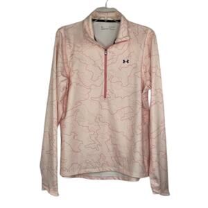 Under Armour Coldgear fitter long sleeve pink camo quarter zip top size XL